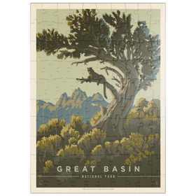 Darstellung des Puzzle Motivs Great Basin National Park: Cat Nap, Vintage Poster - Puzzleteile: 100
