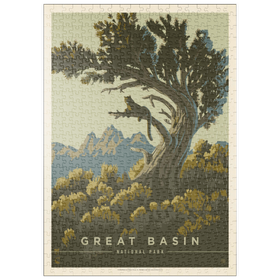Darstellung des Puzzle Motivs Great Basin National Park: Cat Nap, Vintage Poster - Puzzleteile: 500