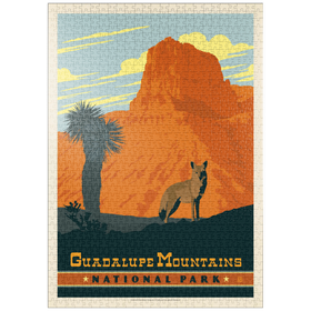 Darstellung des Puzzle-Motivs Guadalupe Mountains National Park, TX, Vintage Poster – Puzzleteile: 1000