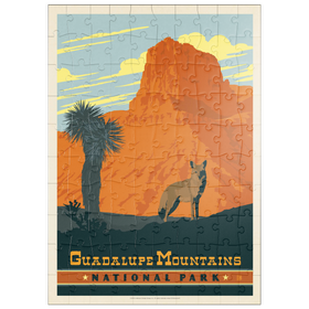Darstellung des Puzzle Motivs Guadalupe Mountains National Park, TX, Vintage Poster - Puzzleteile: 100