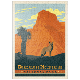 Darstellung des Puzzle Motivs Guadalupe Mountains National Park, TX, Vintage Poster - Puzzleteile: 500