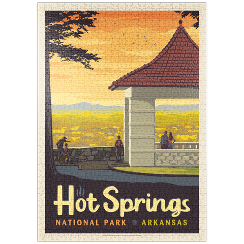 puzzleplate Hot Springs National Park: Overlook, Vintage Poster 1000 Puzzle