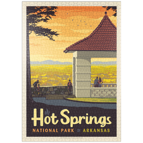 Darstellung des Puzzle Motivs Hot Springs National Park: Overlook, Vintage Poster - Puzzleteile: 1000