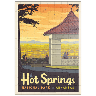 puzzleplate Hot Springs National Park: Overlook, Vintage Poster 100 Puzzle