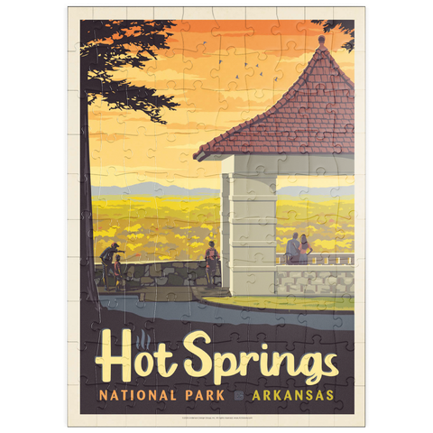 puzzleplate Hot Springs National Park: Overlook, Vintage Poster 100 Puzzle