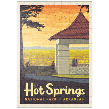 puzzleplate Hot Springs National Park: Overlook, Vintage Poster 200 Puzzle