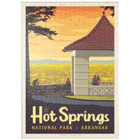 Darstellung des Puzzle Motivs Hot Springs National Park: Overlook, Vintage Poster - Puzzleteile: 500