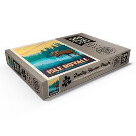 Darstellung des Puzzle Motivs Isle Royale National Park: Morning Moose, Vintage Poster - Puzzleteile: 500