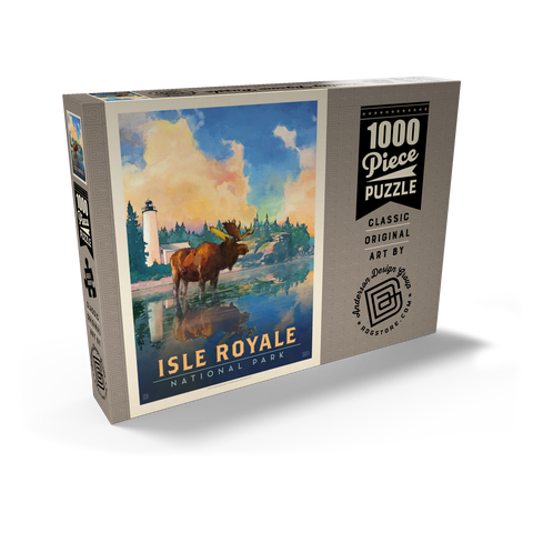 Isle Royale National Park: Sunrise, Vintage Poster 1000 Puzzle Schachtel Ansicht2