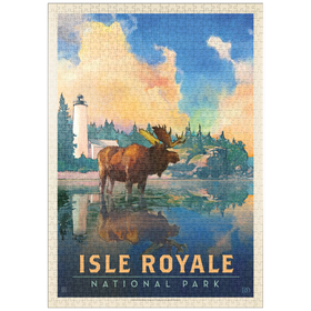 Darstellung des Puzzle-Motivs Isle Royale National Park: Sunrise, Vintage Poster – Puzzleteile: 1000