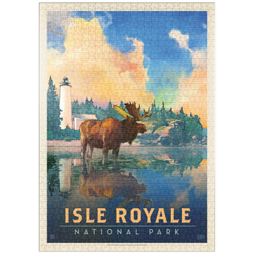 puzzleplate Isle Royale National Park: Sunrise, Vintage Poster 1000 Puzzle