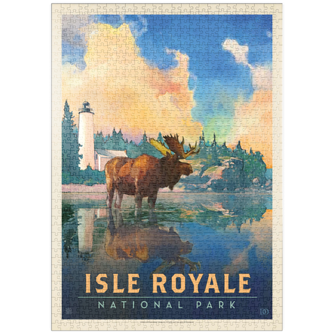 puzzleplate Isle Royale National Park: Sunrise, Vintage Poster 1000 Puzzle