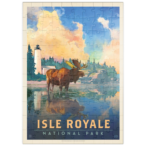 puzzleplate Isle Royale National Park: Sunrise, Vintage Poster 100 Puzzle