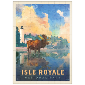 Darstellung des Puzzle Motivs Isle Royale National Park: Sunrise, Vintage Poster - Puzzleteile: 100