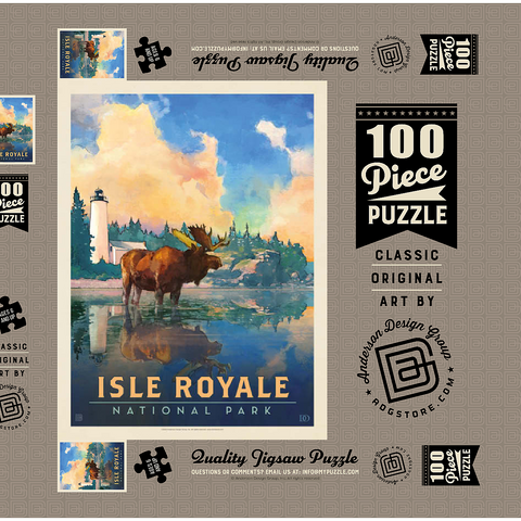 Isle Royale National Park: Sunrise, Vintage Poster 100 Puzzle Schachtel 3D Modell