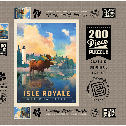 Isle Royale National Park: Sunrise, Vintage Poster 200 Puzzle Schachtel 3D Modell