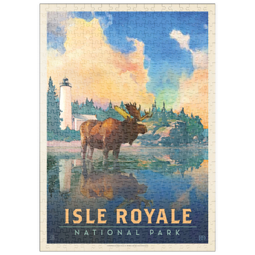 puzzleplate Isle Royale National Park: Sunrise, Vintage Poster 500 Puzzle