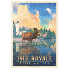 Darstellung des Puzzle Motivs Isle Royale National Park: Sunrise, Vintage Poster - Puzzleteile: 500