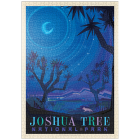 Darstellung des Puzzle-Motivs Joshua Tree National Park: Starlight (Mod Design), Vintage Poster – Puzzleteile: 1000