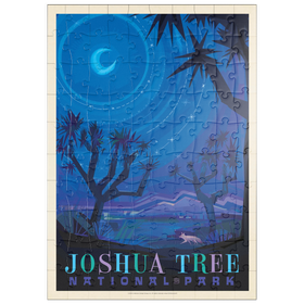 Darstellung des Puzzle Motivs Joshua Tree National Park: Starlight (Mod Design), Vintage Poster - Puzzleteile: 100