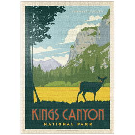 Darstellung des Puzzle Motivs Kings Canyon National Park, Vintage Poster - Puzzleteile: 1000