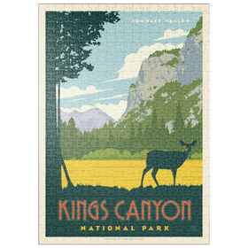 Darstellung des Puzzle Motivs Kings Canyon National Park, Vintage Poster - Puzzleteile: 500