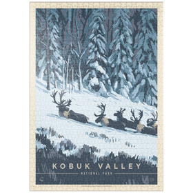 Darstellung des Puzzle-Motivs Kobuk Valley National Park: Winter Wonderland, Vintage Poster – Puzzleteile: 1000