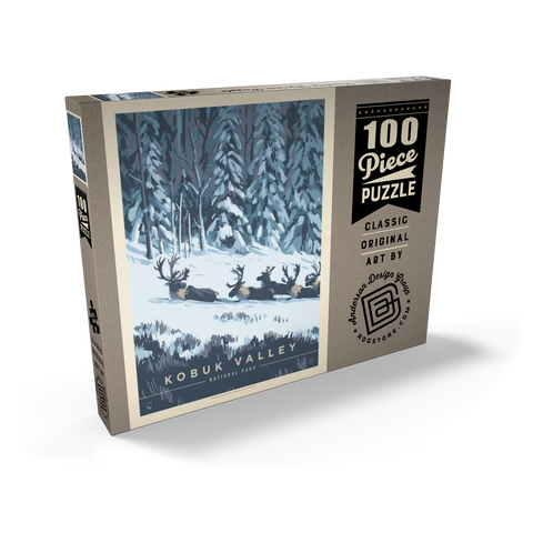 Kobuk Valley National Park: Winter Wonderland, Vintage Poster 100 Puzzle Schachtel Ansicht2