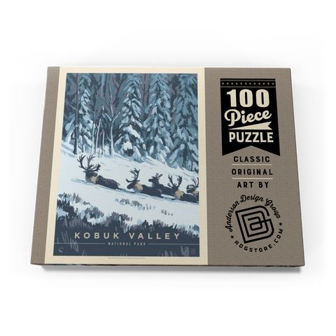 Kobuk Valley National Park: Winter Wonderland, Vintage Poster 100 Puzzle Schachtel Ansicht3