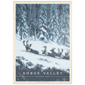 Darstellung des Puzzle Motivs Kobuk Valley National Park: Winter Wonderland, Vintage Poster - Puzzleteile: 100