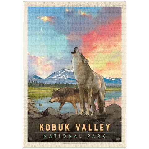 puzzleplate Kobuk Valley National Park: Wolves, Vintage Poster 1000 Puzzle