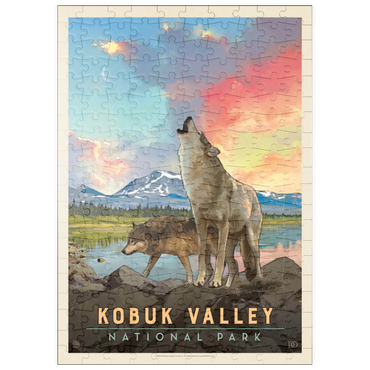 puzzleplate Kobuk Valley National Park: Wolves, Vintage Poster 200 Puzzle