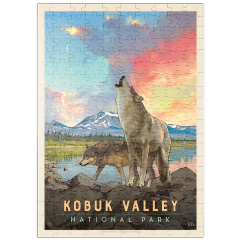 puzzleplate Kobuk Valley National Park: Wolves, Vintage Poster 200 Puzzle