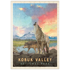 Darstellung des Puzzle Motivs Kobuk Valley National Park: Wolves, Vintage Poster - Puzzleteile: 200
