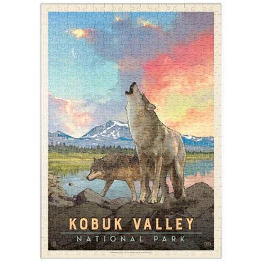 puzzleplate Kobuk Valley National Park: Wolves, Vintage Poster 500 Puzzle