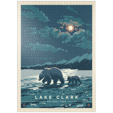 puzzleplate Lake Clark National Park: Moonlighting, Vintage Poster 1000 Puzzle