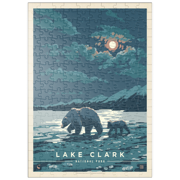 puzzleplate Lake Clark National Park: Moonlighting, Vintage Poster 200 Puzzle