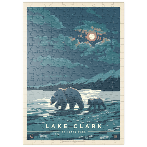 puzzleplate Lake Clark National Park: Moonlighting, Vintage Poster 200 Puzzle