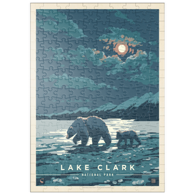 Darstellung des Puzzle Motivs Lake Clark National Park: Moonlighting, Vintage Poster - Puzzleteile: 200