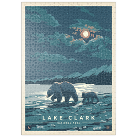 Darstellung des Puzzle Motivs Lake Clark National Park: Moonlighting, Vintage Poster - Puzzleteile: 500