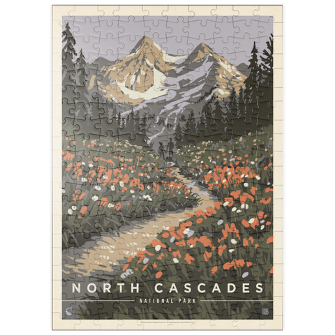 Darstellung des Puzzle Motivs North Cascades National Park: Summer Hike, Vintage Poster puzzleplate North Cascades National Park: Summer Hike, Vintage Poster 200 Puzzle