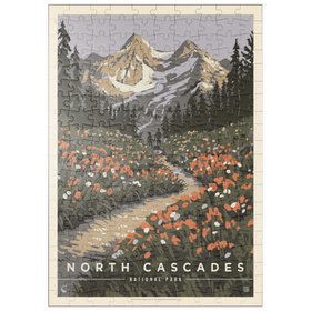 Darstellung des Puzzle Motivs North Cascades National Park: Summer Hike, Vintage Poster - Puzzleteile: 200