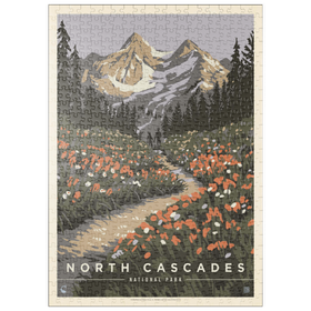 Darstellung des Puzzle Motivs North Cascades National Park: Summer Hike, Vintage Poster - Puzzleteile: 500