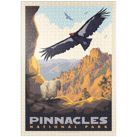 Darstellung des Puzzle Motivs Pinnacles National Park: California Condors, Vintage Poster puzzleplate Pinnacles National Park: California Condors, Vintage Poster 1000 Puzzle