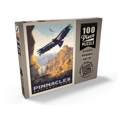 Darstellung des Puzzle Motivs Pinnacles National Park: California Condors, Vintage Poster Pinnacles National Park: California Condors, Vintage Poster 100 Puzzle Schachtel Ansicht2