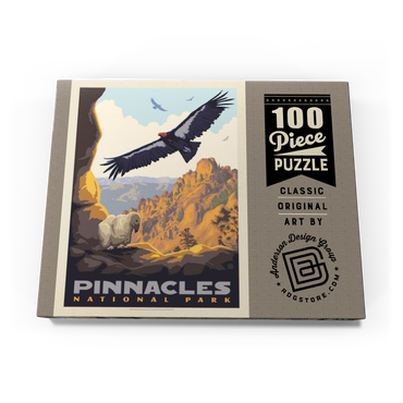 Darstellung des Puzzle Motivs Pinnacles National Park: California Condors, Vintage Poster 100 Puzzle Schachtel Ansicht3