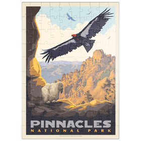 Darstellung des Puzzle Motivs Pinnacles National Park: California Condors, Vintage Poster - Puzzleteile: 100