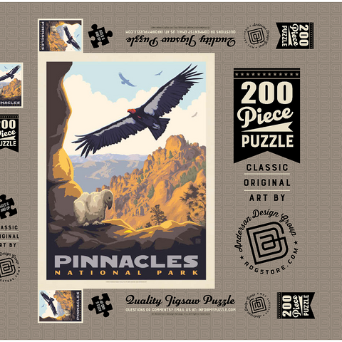 Darstellung des Puzzle Motivs Pinnacles National Park: California Condors, Vintage Poster Pinnacles National Park: California Condors, Vintage Poster 200 Puzzle Schachtel 3D Modell