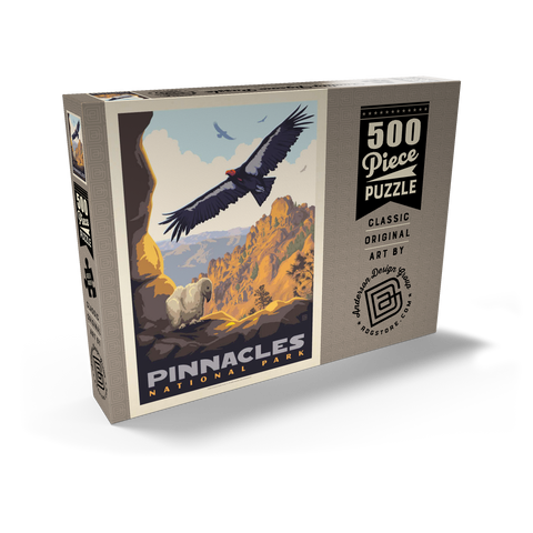 Darstellung des Puzzle Motivs Pinnacles National Park: California Condors, Vintage Poster Pinnacles National Park: California Condors, Vintage Poster 500 Puzzle Schachtel Ansicht2