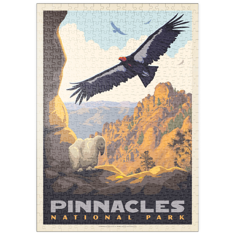 Darstellung des Puzzle Motivs Pinnacles National Park: California Condors, Vintage Poster puzzleplate Pinnacles National Park: California Condors, Vintage Poster 500 Puzzle